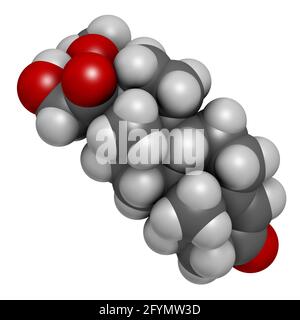 Molecola di farmaco di Clascoterone, illustrazione Foto Stock