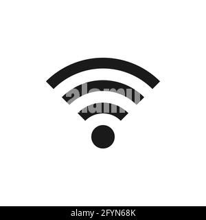 Icona Wi-fi. Simbolo della tecnologia wireless. Pittogramma WiFi. Vettore isolato su sfondo bianco Illustrazione Vettoriale