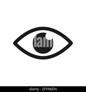 Icona vettore oculare. Simbolo del bulbo oculare. Isolato su sfondo bianco Illustrazione Vettoriale
