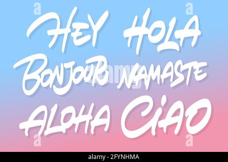 Caratteri vettoriali di saluto Illustrazione Vettoriale