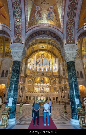 Interno della Chiesa di San Sava, chiesa ortodossa serba a Belgrado, Serbia il 29 maggio 2021 Foto Stock