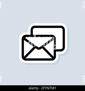 Adesivo antispam. Logo della newsletter. Busta. Icone e-mail e messaggi. Campagna di marketing via e-mail. Vettore su sfondo isolato. EPS 10. Illustrazione Vettoriale