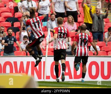 Londra, Regno Unito. 29 maggio 2021. br 17 segna dal punto di penalità e festeggia il 1-0 al Wembley Stadium di Londra, Inghilterra, il 29 maggio 2021. Foto di Andrew Aleksiejczuk/prime Media Images. Credit: Prime Media Images/Alamy Live News Foto Stock