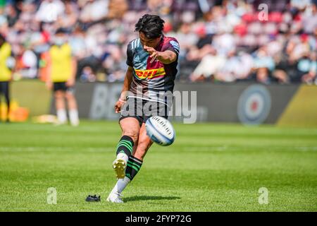 LONDRA, REGNO UNITO. 29 maggio 2021. Durante il Gallagher Premiership Rugby Round 20 Partita tra Harlequins e Bath Rugby al Twickhenham Stoop Stadium sabato 29 maggio 2021. LONDRA, INGHILTERRA. Credit: Taka G Wu/Alamy Live News Foto Stock