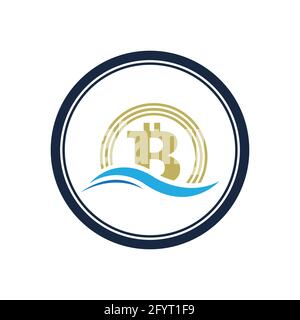 Illustrazione Bitcoin disegno del logo della criptovaluta Illustrazione Vettoriale