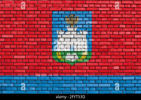 Bandiera di Oryol Oblast, Russia dipinto su muro di mattoni Foto Stock