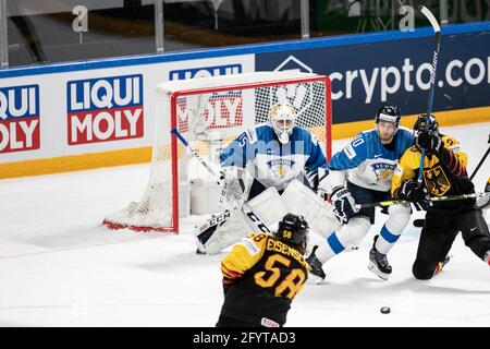 OLKINUORA Jussi durante il Campionato del mondo 2021 - Germania contro Finlandia, hockey su ghiaccio, riga, Lettonia, 29 maggio 2021 - Photo .LiveMedia/Andrea Re Foto Stock