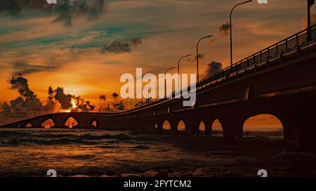 Cina Maldive Friendship ponte è il primo ponte nelle Maldive. Questo è un regalo dalla Cina alle Maldive Foto Stock