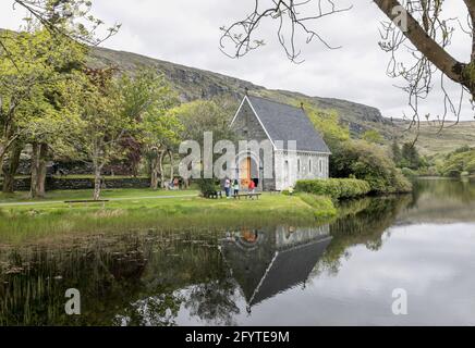 Gougane barra, Cork, Irlanda. 29 maggio 2021. Una vista dell'oratorio di St. FinBarr a Gougane barra, Co. Cork, Irlanda. - immagine; David Creedon / Anzenberger Foto Stock