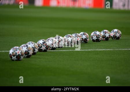 Porto, Portogallo, 29 maggio 2021. Matchball per la finale durante la partita della UEFA Champions League all'Estadio do Dragao di Porto. L'immagine di credito dovrebbe essere: David Klein / Sportimage Foto Stock