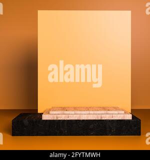 Un podio in colori arancio e nero Foto Stock