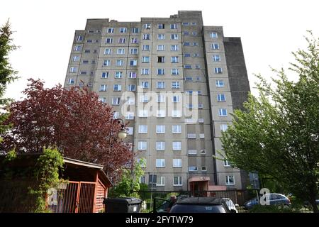 Hochhäuser a Zgorzelec Foto Stock