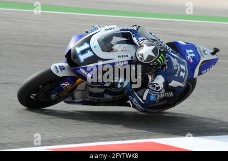 MISANO - ITALIA, 2 settembre 2011: Il pilota americano Yamaha ben Spies in azione al GP di San Marino 2011. Italia Foto Stock