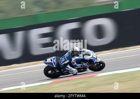 MISANO - ITALIA, 2 settembre 2011: Il pilota americano Yamaha ben Spies in azione al GP di San Marino 2011. Italia Foto Stock