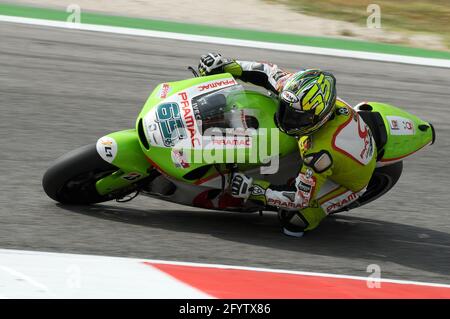 MISANO - ITALIA, 2 settembre 2011: Il pilota italiano Ducati Pramac Loris Capirossi in azione al GP di San Marino 2011. Italia Foto Stock