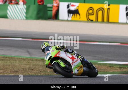 MISANO - ITALIA, 2 settembre 2011: Il pilota italiano Ducati Pramac Loris Capirossi in azione al GP di San Marino 2011. Italia Foto Stock