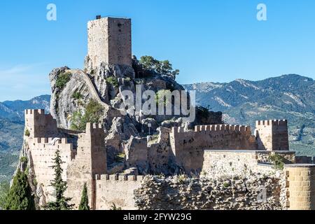 Castello la Iruela, antica enclave di origine difensiva situata nel comune spagnolo la Iruela, a due chilometri da Cazorla a Jaen. Foto Stock