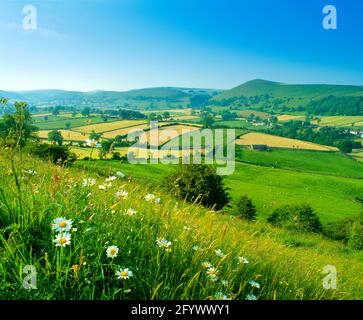 Regno Unito, Inghilterra, Stafford, manifold Valley, paesaggio primaverile, oltre valle, Foto Stock