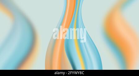 disegno di fondo liquido con flusso di vernice blu e arancione per sito web, banner, poster, brochure. Foto Stock