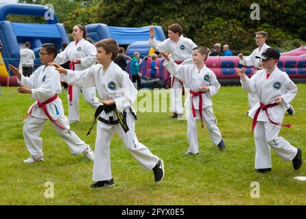 Dimostrazione di TAE Kwon-do al Rhu Gala, Scozia Foto Stock