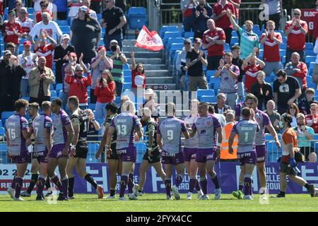 Kingston upon Hull, Regno Unito. 17 maggio 2021. Greg Minikin (3) di Hull KR festeggia il suo tentativo a Kingston upon Hull, Regno Unito, il 5/17/2021. (Foto di David Greaves/News Images/Sipa USA) Credit: Sipa USA/Alamy Live News Foto Stock