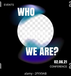 Banner pubblicitario per l'evento. Annuncio dell'evento moderno. Modello con data, titolo e sfondo trasparente. Illustrazione vettoriale Illustrazione Vettoriale