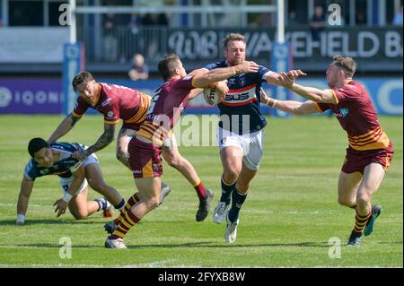 Wakefield, Inghilterra - 30 Maggio 2021 - Wakefield Trinity's Matty Ashurst fa una pausa durante il Rugby League Betfred Super League Round 8 Wakefield Trinity vs Huddersfield Giants al Mobile Rocket Stadium, Wakefield, UK Dean Williams/Alamy Live News Foto Stock