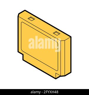 cartuccia per videogiochi isolata. Gioco TV retrò a 8 bit. Illustrazione Vettoriale