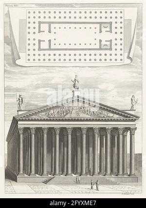 Tempio di Giove; Planche XIV Piano e vista del Tempio di Giove Olimpo ad Atene. Foto Stock