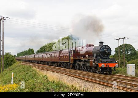 Leander su un treno a vapore di linea principale Foto Stock