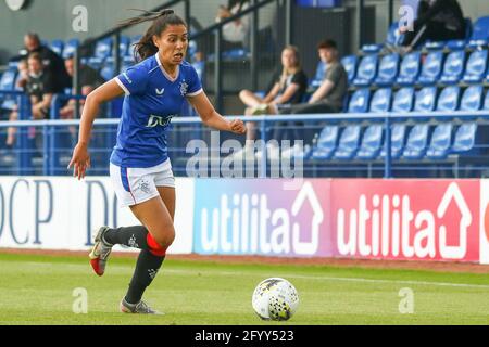 Milngavie, West Dunbartonshire, Regno Unito. 30 maggio 2021. Daina Bourma (n.3) del Rangers Women FC durante la Scottish Building Society, Premier League 1 delle donne scozzesi, Fixture Rangers FC vs Motherwell FC, Rangers FC Training Complex, Milngavie, West Dunbartonshire, 30/05/2021. | Credit Alamy Live News Foto Stock