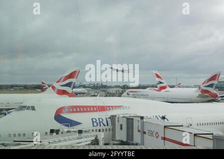 Londra, Heathrow, UK 2.09.2019 - British Airways Boeing 747-400 aerei in LHR Foto Stock