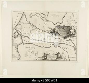 Mappa storica dei Paesi Bassi con le aree di Batava e Frisiani; Descriptio Batavorum insulae et continentis. Mappa delle parti Batave del paese. Parte di 16 mappe del paese e dei Frisi prima fabbricati e inclusi in M. Alting, Descriptio ANT. Agri Batavi et Frisii, s. Notitia Germ. Infer., 2 parti, 1697-1700. Riutilizzato in F. Halma, fase dei Paesi Bassi Uniti e paesaggi dipendenti, un dizionario generale storico, genealogico, geografico e politico, 2 parti, 1725. Secondo l'iscrizione apposta in: Parte i, pag. 114. Foto Stock