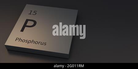 Elementi di fosforo su tavola periodica illustrazione 3d. Foto Stock