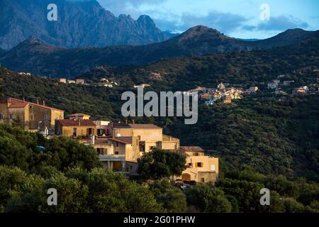 FRANCIA. HAUTE-CORSE (2B) BALAGNE. PIGNA VILLAGGIO Foto Stock