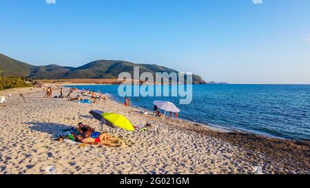 FRANCIA. CORSE DU SUD (2A) AJACCIO. VICINO ALLE ISOLE SANGUINAIRES, CAPO BEACH Foto Stock