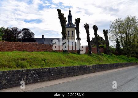 Splendida vista sul parco dell'abbazia di Leuven, Belgio Foto Stock