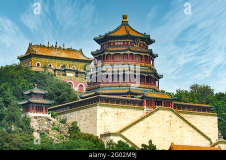Torre di incenso buddista, il Summer Palace, Pechino, Cina Foto Stock