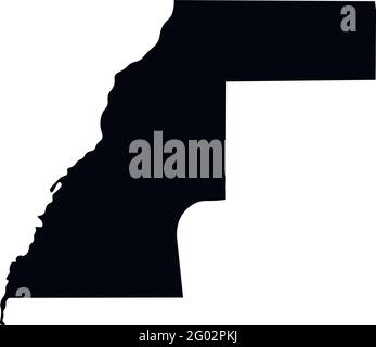 Vector Isolated Illustrazione con Western SAHARA, forma nera semplificata di questa mappa. Illustrazione Vettoriale