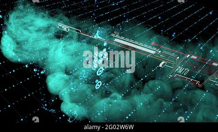 Illustrazione 3d - inquinamento atmosferico e tossicità delle PM10,PM2.5 urbane Foto Stock