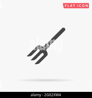 Icona vettore piano Pitchfork. Illustrazioni di design disegnate a mano. Illustrazione Vettoriale