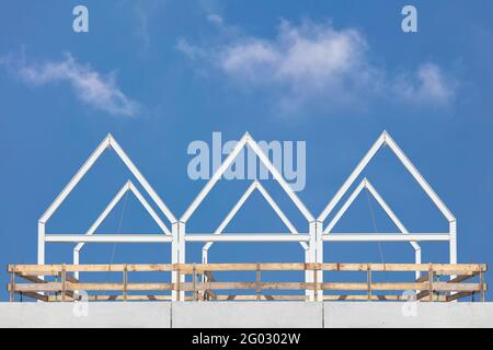 Costruzione di nuove case familiari contemporanee nei Paesi Bassi Foto Stock