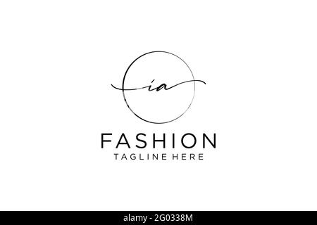 Logo IA Femminile monogramma di bellezza e design elegante logo, scritta a mano logo di firma iniziale, matrimonio, moda, floreale e botanico con creativo Illustrazione Vettoriale