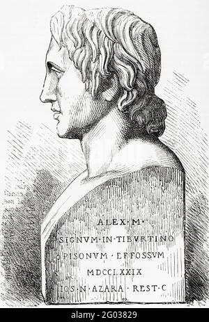 Alessandro III di Macedone, alias Alessandro Magno, 356 a.C. – 323 a.C. Re dell'antico regno greco di Macedonia. From A Popular History of Greece, pubblicato nel 1887. Foto Stock