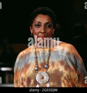 Carmen McRae, americanische Jazz-Sängerin, als Gast in der ARD, Stars im Studio, 1978. Carmen McRae, cantante jazz americano, ospite di ARD TV, Stars in the Studio, 1978. Foto Stock