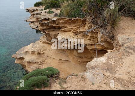 Es Caló, Maiorca, Isole Baleari Foto Stock