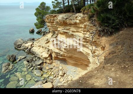 Es Caló, Maiorca, Isole Baleari Foto Stock