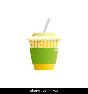 Icona vettore di fast food con cartoni animati colorati per bevande analcoliche Illustrazione Vettoriale