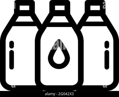 icona del profilo di erogazione del set di bottiglie d'acqua in plastica Illustrazione Vettoriale