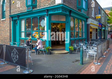 Café etch per bevande alimentari e rinfreschi in Gilkes Street Middlesbrough Foto Stock